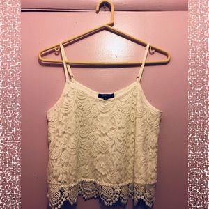 Size Medium White Lace Crop Tank Top 💎